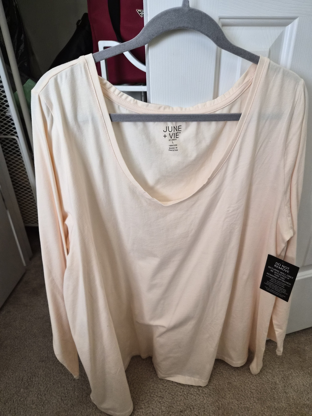 Women's Long Sleeve Scoop Neck Top in Cream